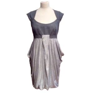 Karen Millen London Draped Bubble Hem Dress size 10 Gray Contemporary Event